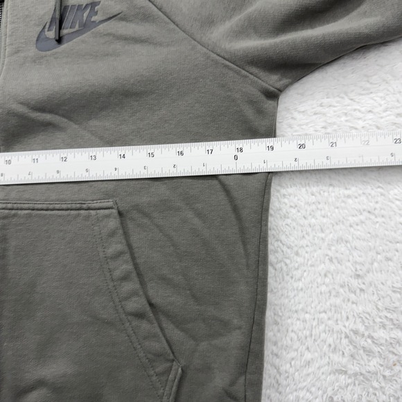 Nike Mens Sportswear Full Zip Hoodie Olive Green Logo Fleece XS 804391-325 - Picture 5 of 9